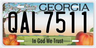 GA license plate QAL7511