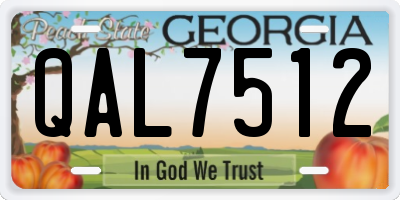 GA license plate QAL7512