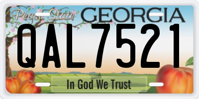 GA license plate QAL7521