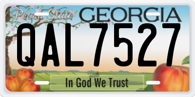 GA license plate QAL7527