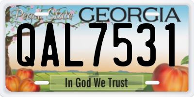 GA license plate QAL7531