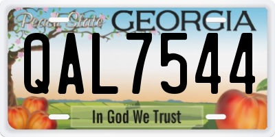 GA license plate QAL7544