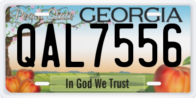 GA license plate QAL7556