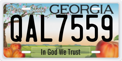 GA license plate QAL7559