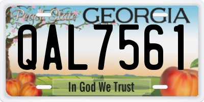 GA license plate QAL7561