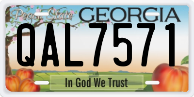 GA license plate QAL7571