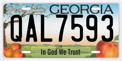 GA license plate QAL7593