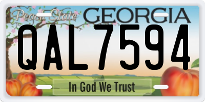 GA license plate QAL7594