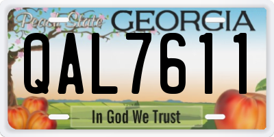 GA license plate QAL7611