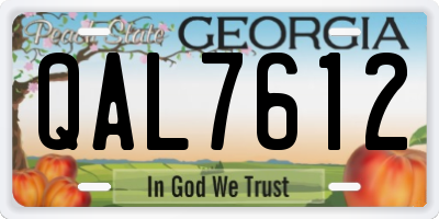 GA license plate QAL7612