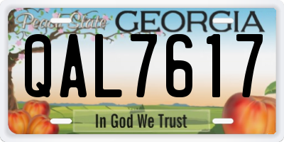 GA license plate QAL7617