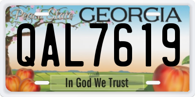 GA license plate QAL7619