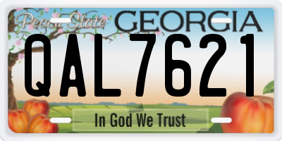 GA license plate QAL7621