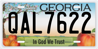 GA license plate QAL7622