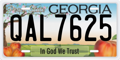 GA license plate QAL7625