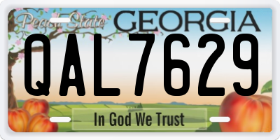 GA license plate QAL7629