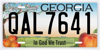 GA license plate QAL7641