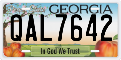 GA license plate QAL7642