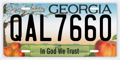 GA license plate QAL7660