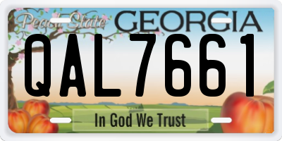 GA license plate QAL7661