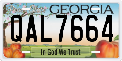 GA license plate QAL7664