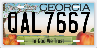 GA license plate QAL7667