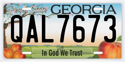 GA license plate QAL7673