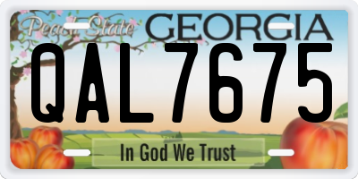 GA license plate QAL7675