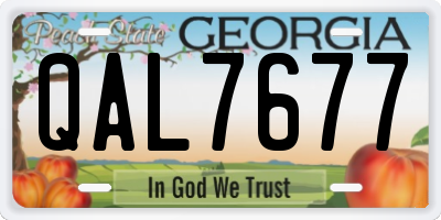 GA license plate QAL7677