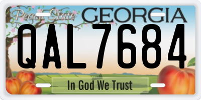 GA license plate QAL7684