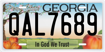 GA license plate QAL7689