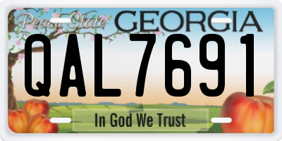 GA license plate QAL7691