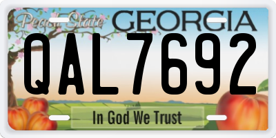 GA license plate QAL7692