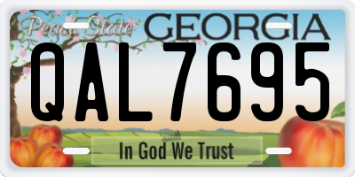 GA license plate QAL7695