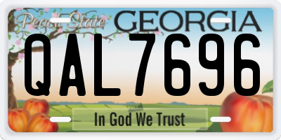 GA license plate QAL7696