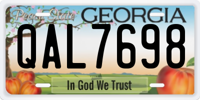 GA license plate QAL7698