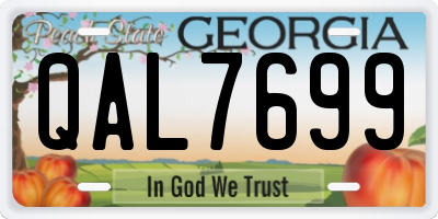 GA license plate QAL7699