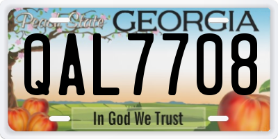 GA license plate QAL7708