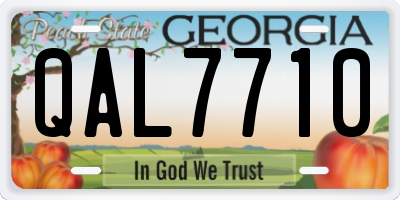 GA license plate QAL7710