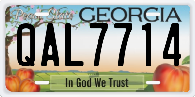 GA license plate QAL7714