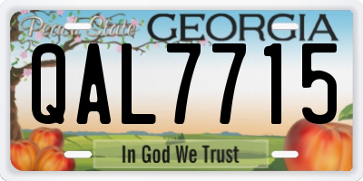 GA license plate QAL7715