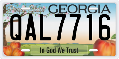 GA license plate QAL7716