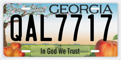 GA license plate QAL7717