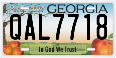 GA license plate QAL7718