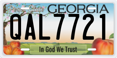 GA license plate QAL7721