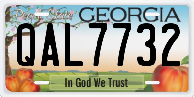 GA license plate QAL7732