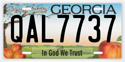 GA license plate QAL7737