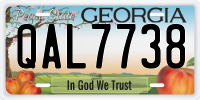 GA license plate QAL7738