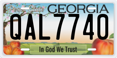 GA license plate QAL7740