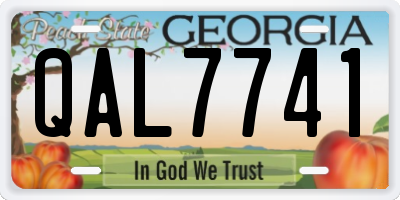 GA license plate QAL7741